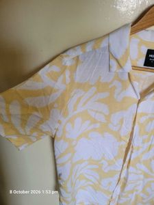 Men's Yellow Floral Print Shirt