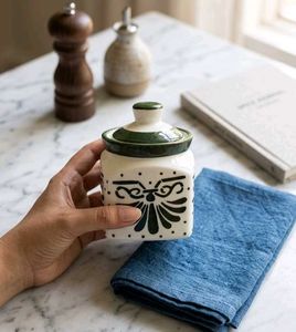 Decorative Ceramic Jar with Lid