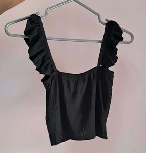 Black Ruffle Top