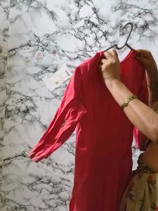 Embroidered Pink Kurta Dress