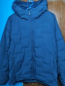 Blue Puffer Jacket with Hood
