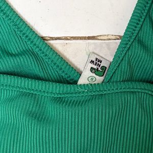 Green Twist Front Cut-Out Dress