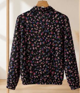 Sheer Floral Button-Up Blouse