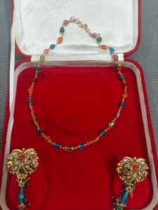 Colorful Beaded Necklace & Earring Set