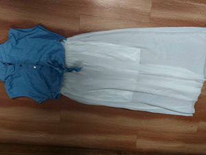 Blue &amp; White Maxi Dress