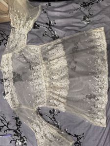 Lace Embroidered Sheer kurti