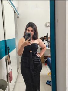 Elegant Black Strapless Gown