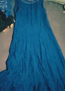 Elegant Blue Printed Kurta with Jacket