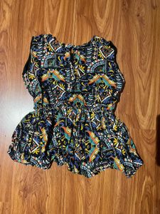 Boho Print Flare Top