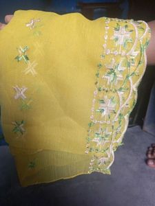 Vibrant Yellow Embroidered Dupatta