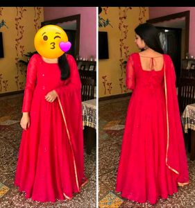 Vibrant Pink Embroidered Anarkali Gown