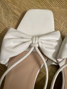 White Bow Sandals