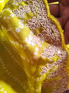 Vibrant Yellow Embellished Saree
