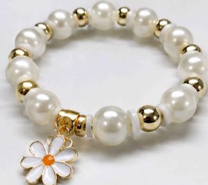 2 Pearl &amp; Gold Beaded Bracelets