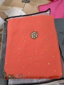 Heavy Moti Work Peacock Design Saree