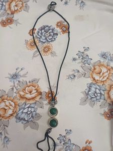 Ethnic Necklace Set with Green Beads