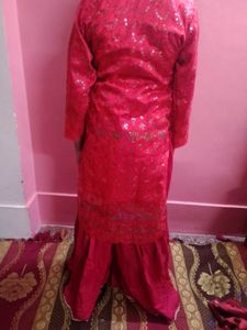 Stunning Pink Sequined Kurta Set