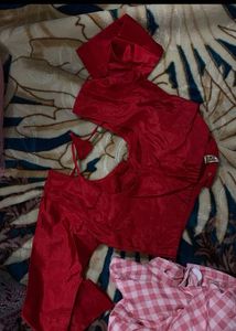 Vibrant Red Silk Blouse
