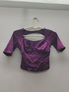 Stylish Purple Cropped Top with open back
