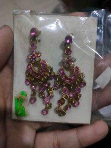 pink green blue earrings combo