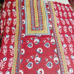Printed Cotton Unstitched Suit