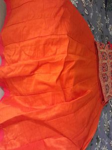 Vibrant Orange Embroidered Lehenga Set