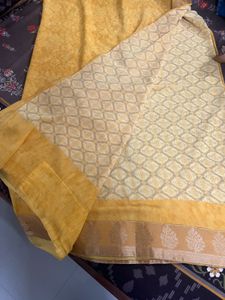 Vibrant Yellow Saree