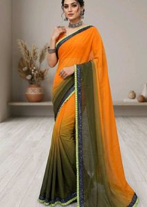 Ombre Georgette Saree with Sequins Border
