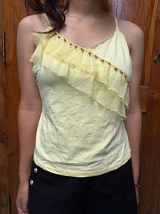 Yellow Ruffle Camisole Top