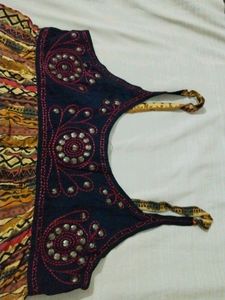 Woman Multi Colour Jaipuri Print Thread Work