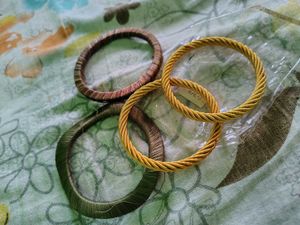Elegant Gold Twisted Bangles Set combo