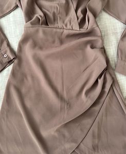 Elegant Mauve Wrap Dress