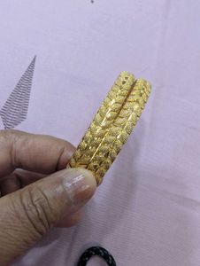 Big Size Golden Bangles -2.10 pair