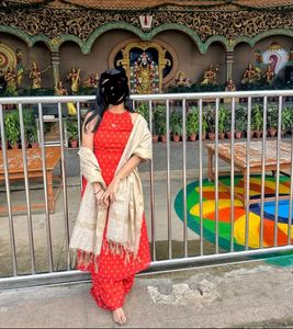 Indya Orange Bandhani Set