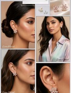 Sparkling Flower Stud Earrings