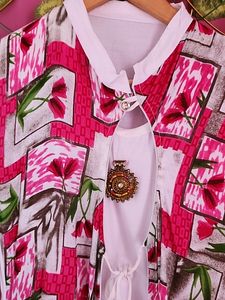 White &amp; Pink Floral Print Kurti