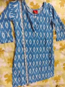 Blue Ikat Print Kurta