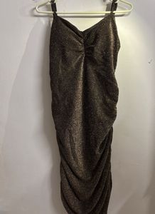 Shimmering Gold Spaghetti Bodycon Dress