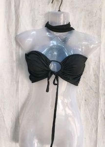 Black Halter Neck Bikini Top