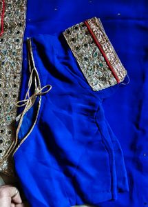 Royal Blue Embellished Saree
