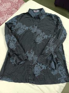 Floral Print Long Sleeve Button-Up Shirt