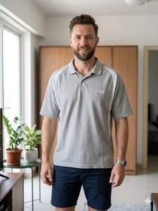 Grey Reebok men's polo shirt