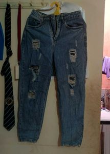 Distressed Blue Jeans Women