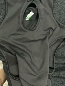 Edgy Black Cutout Bodysuit