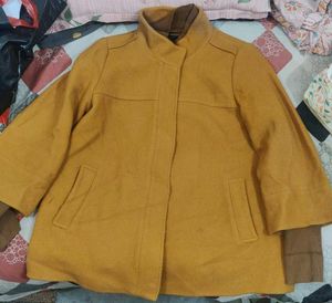 Mustard Wool Blend Coat