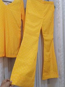 Yellow bandani Kurta Set