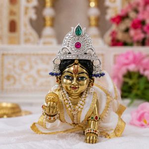 Pure Primium Silver Mukut for Ladoo Gopal ji