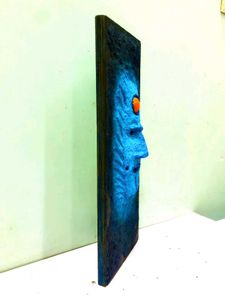 Unique Textured Blue Face Showpiece