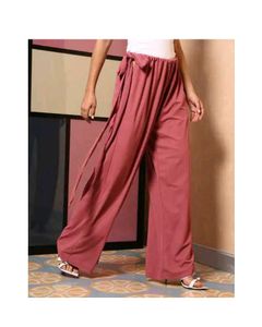 Stylish Pink Wide Leg Pants adjustable waist
