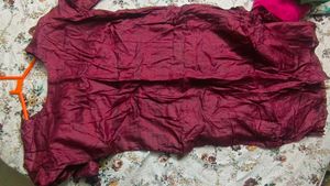 pure tusser silk Maroon Kurta